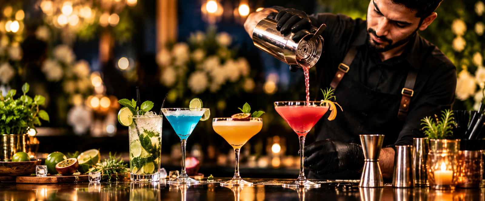 Creative cocktails and professional cocktail party bartending service in Delhi